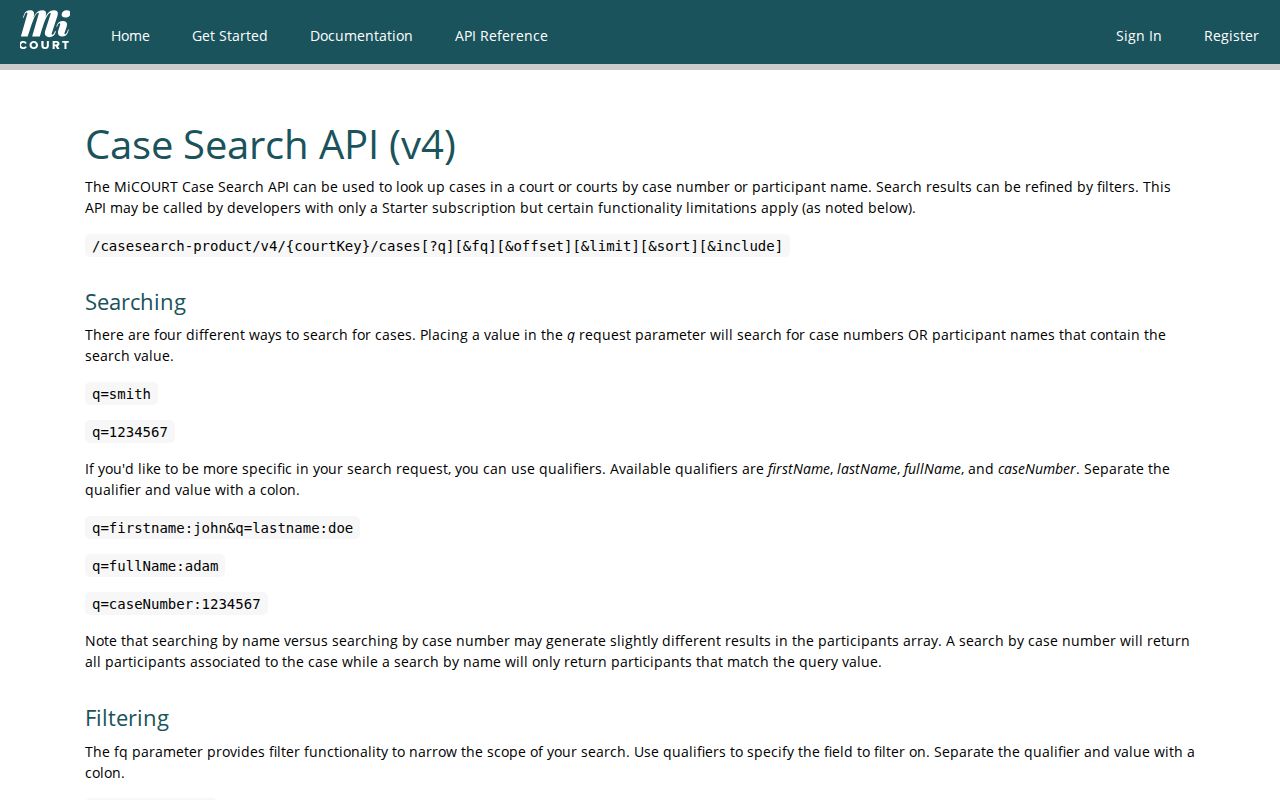 St. Joseph County docket search MiCOURT case-search reference fields