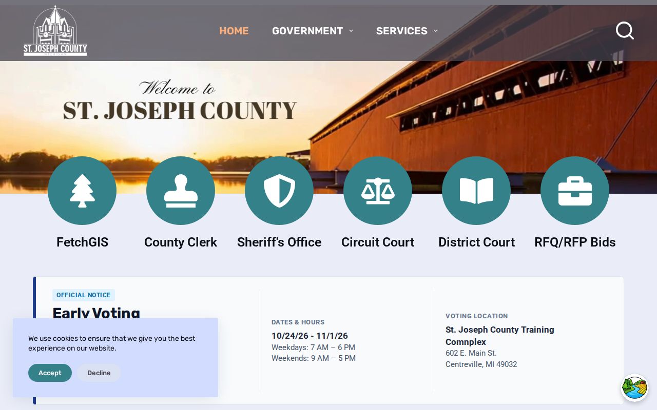 St. Joseph County court docket government access page